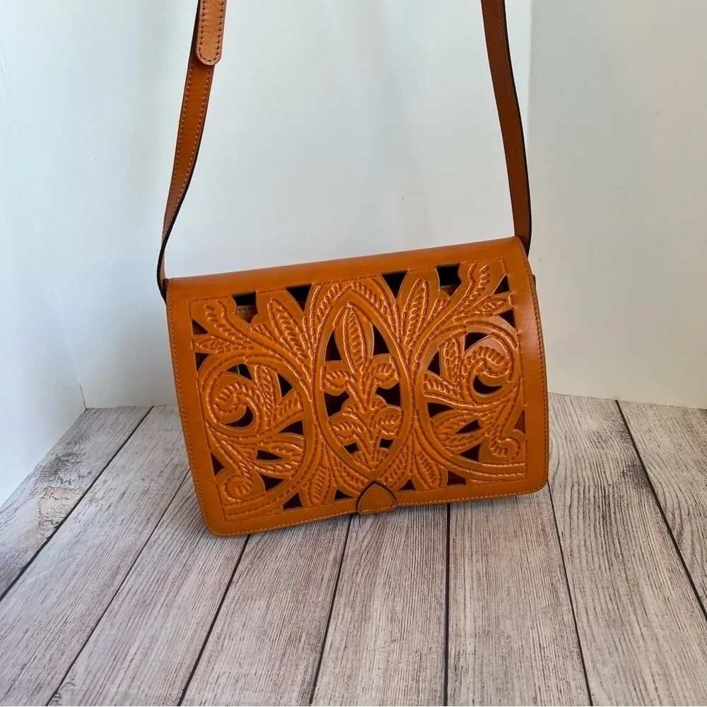 Patricia Nash Leather Salandra Flap Crossbody Bag